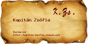 Kapitán Zsófia névjegykártya
